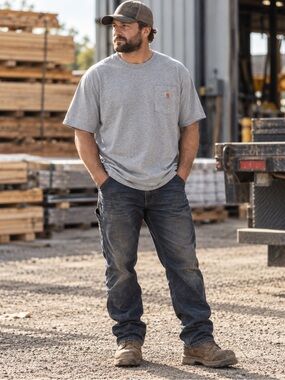 Carhartt K87 Heavyweight Pocket T-Shirt Gray XL Tall